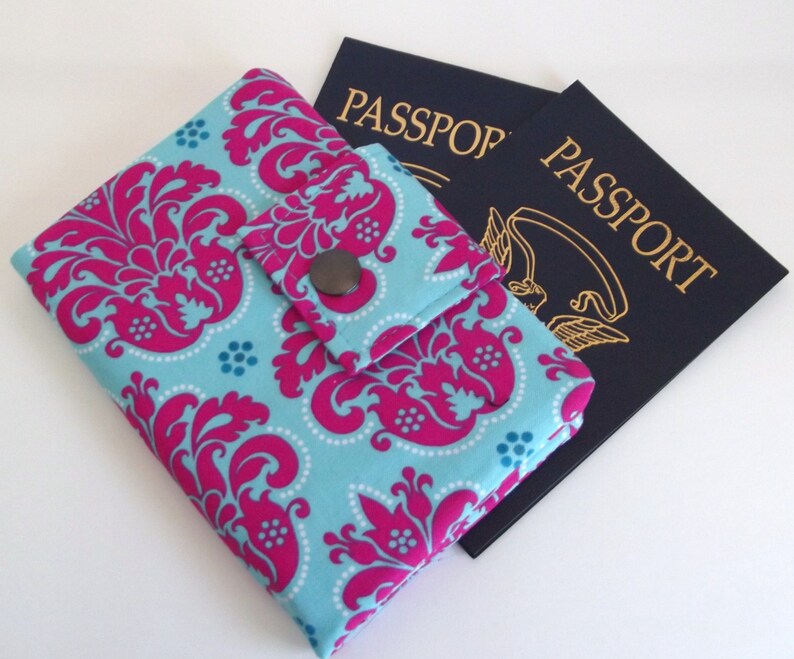 Dollbirdies Small Passport Wallet With ID Window and Zipper Etsy