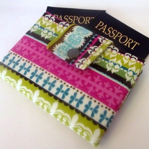 Cartera pequeña para pasaporte Dollbirdies con ventana para identificación y bolsillo con cremallera, porta pasaporte, funda para pasaporte, pasaporte