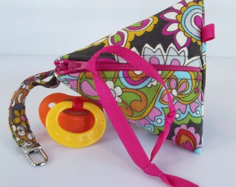 Originele fopspeen piramide / munt portemonnee / sieraden tas / klein item / gift pouchTriangle pod pouch / breien begrippen