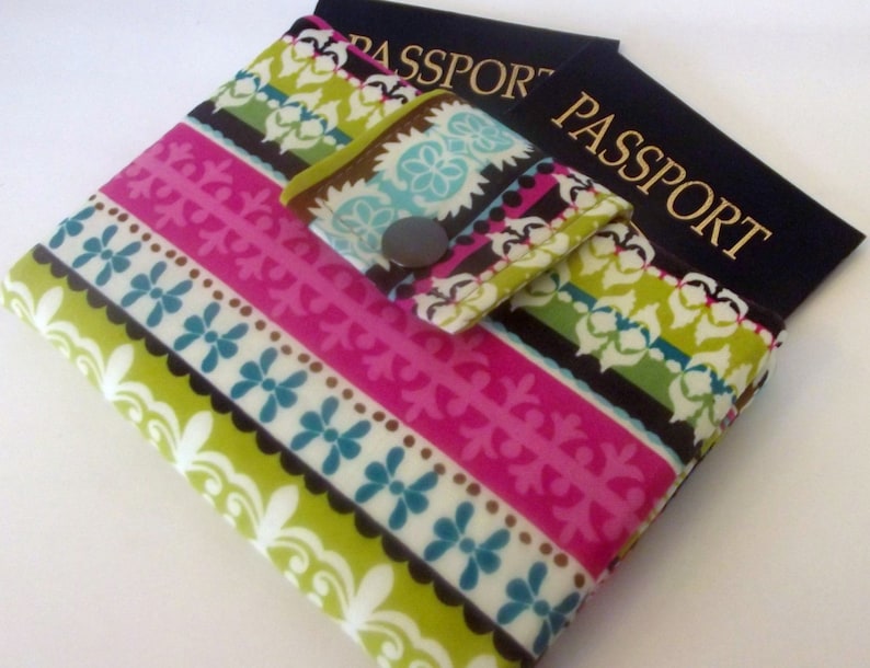 Dollbirdies Small Passport Wallet With ID Window and Zipper Etsy