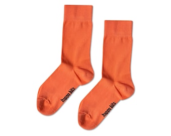 Sunset Tangerine Bamboo Socks: Seamless Comfort, Moisture-Wicking