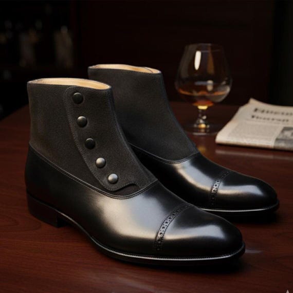 mens black suede dress boots Los Altos Men's Leather Roper Toe Boot Attain an affluent look by pairing this ligament of style and comfort with slim Black Suede Boots for Men