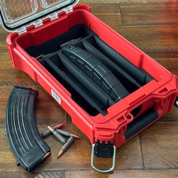 Milwaukee PACKOUT AK-47 Magazine Storage - Holds 5x AK Mags! Compact Organizer Insert - AK47 - PMag - 30rd Mag - 7.62 x 39