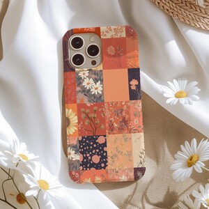 Retro Floral Patchwork Phone Case Flower Collage Red Present Cover for iPhone 17 18 17 16 15 14 Pro Max Samsung s26 s24 s25 Google Pixel 8 9