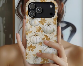 Autumn Pumpkin Phone Case Fall Aesthetic Halloween Leaves Gift Cover for iPhone 17 16 15 14 13 Pro Max Samsung s23 s24 s25 Google Pixel 8 9