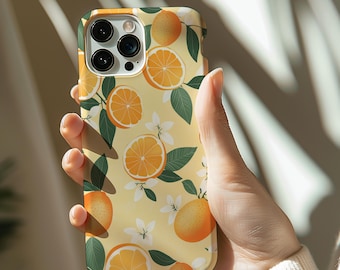 Orange Collage Phone Case Citrus Fruit Summer Tropical Design Cover for iPhone 16 15 13 12 11 Pro Max Samsung s26 s24 s25 Google Pixel 8 9