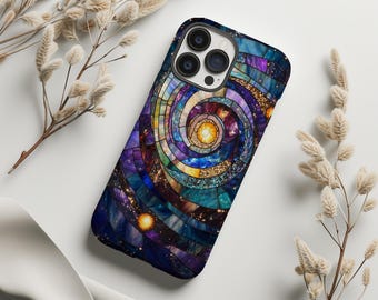 Celestial Gebrandschilderd Glas Telefoonhoesje Faux Moon Stars Night Sky Cover voor iPhone 17 16 15 14 13 12 Pro Max Samsung s26 s24 s25 Google Pixel 8 9