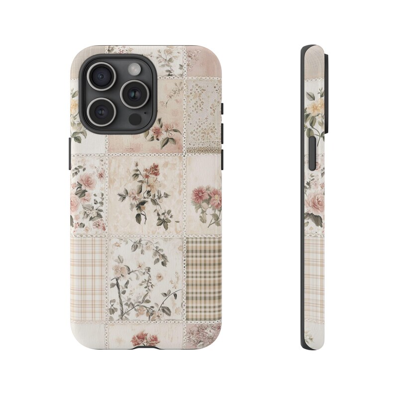 Pattern Patchwork Phone Case Flower Collage Girly Gift Art Cover for iPhone 17 16 15 14 13 12 Pro Max Samsung s26 s24 s25 Google Pixel 8 9 image 3