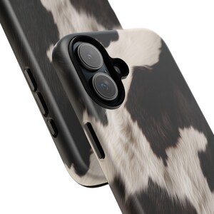 Cowhide Phone Cover Black White Animal Pattern Cow Style Art Case for iPhone 17 16 15 14 13 12 Pro Max Samsung s26 s24 s25 Google Pixel 8 9 image 6