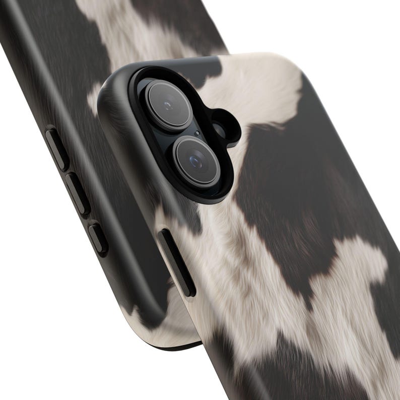 Cowhide Phone Cover Black White Animal Pattern Cow Style Art Case for iPhone 17 16 15 14 13 12 Pro Max Samsung s26 s24 s25 Google Pixel 8 9 image 6
