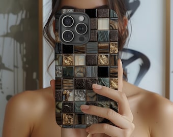 Etui ochronne na telefon z nadrukiem mozaiki kamiennej, urocze etui na prezent dla iPhone'a 16 15 14 13 Pro Max, Samsunga S26 S24 S25 Google Pixel 8 9