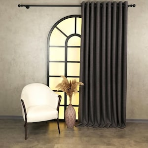 Blackout Linen Look Curtains: Extra Wide Custom Size Drapes