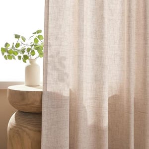 Custom Linen Sheer Curtains, Light Filtering Drapes, Handmade in Turkey