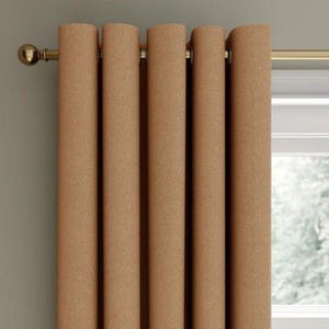 Blackout Linen Look Curtains: Extra Wide, Custom Size Drapes