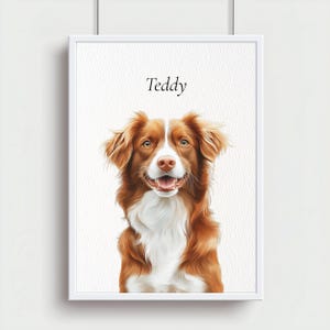 Custom Dog Portrait, Watercolor Dog Painting, Personalized Digital Dog Portrait From Photo, Printable Dog Poster Memorial Gift, Gift Dog