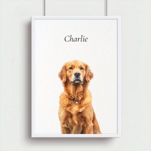 Custom Dog Portrait, Watercolor Dog Painting, Personalized Digital Dog Portrait From Photo, Printable Dog Poster Memorial Gift, Gift Dog