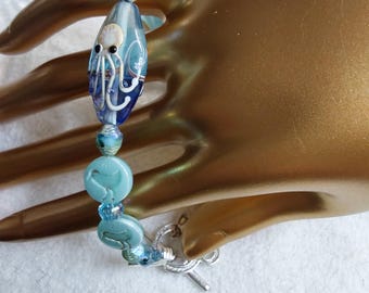 Artisan Lampwork Glass Bracelet • Handmade Beaded Jewelry • Gift for Her