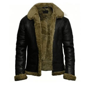 Neue Handgefertigte stilvolle Schaffell Männer Bomberjacke B16 Winterjacke Bomberjacke Aviator Pilot Jacke fliegender Bomber Lammfell Jacke