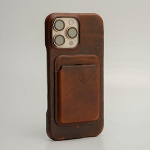 Funda de cuero MagSafe para iPhone 16 Pro Max con tarjetero/billetera de cuero,