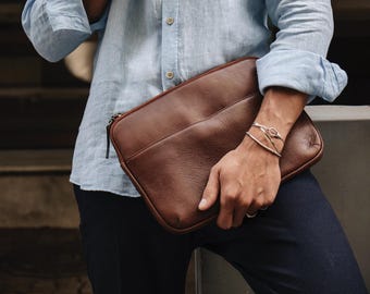 Personalized Tan Leather Macbook Case: Handmade Portfolio