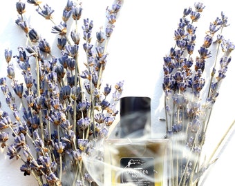 Lavender Noir - crushed lavender, flower incense, mushrooms, moss and smoke - botanical perfume - choose your size