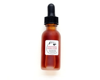 NEW BATCH - Hawthorne Heart Elixir - A Potent Heart Nourishing Tonic - .25 or 1 oz glass bottle