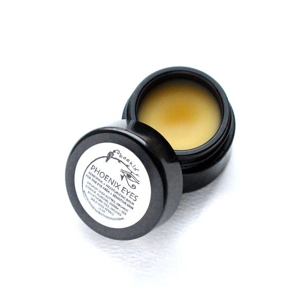 Phoenix Eyes - All Organic Face and Eye Cream - For Sensitive Skin - 2/3 oz  (20g) violet glass jar