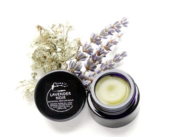 Lavender Noir - solid botanical perfume - 6 grams in violet glass jar