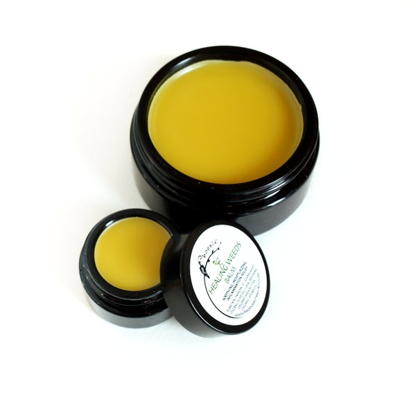 LOW STOCK - Healing Weeds Balm - SOLSTICE 2023 edition - skin healing with Yarrow, St. John's wort, Plantain - Organic, Wildcrafted