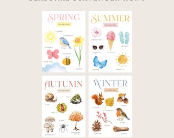Seasonal Scavenger Hunt - Spring, Summer, Autumn, Winter - Instant Digital Download