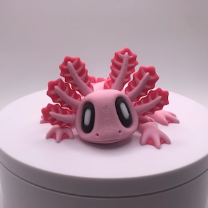 Blob Axolotl – Articulated 3D Printed Fidget Toy | Cute Axolotl Collectible | Kawaii Desk Pet | Wiggly Axolotl Gift