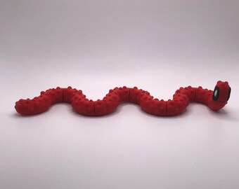Blob Worm Fidget Toy – przegubowy sensoryczny zwierzak biurkowy drukowany w 3D