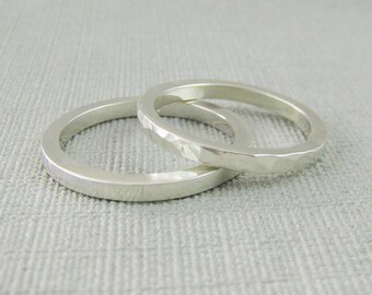 Handmade Sterling Silver Stacking Ring, Minimalist Square Stacker