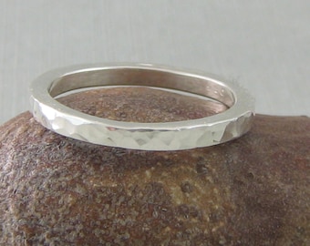 Handmade Hammered Sterling Silver Stacker Ring
