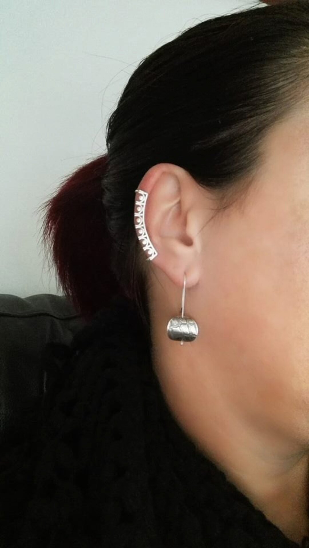 No Piercing Ear Cuff Sterling Silver Crown Ear Cuff Long Ear Etsy