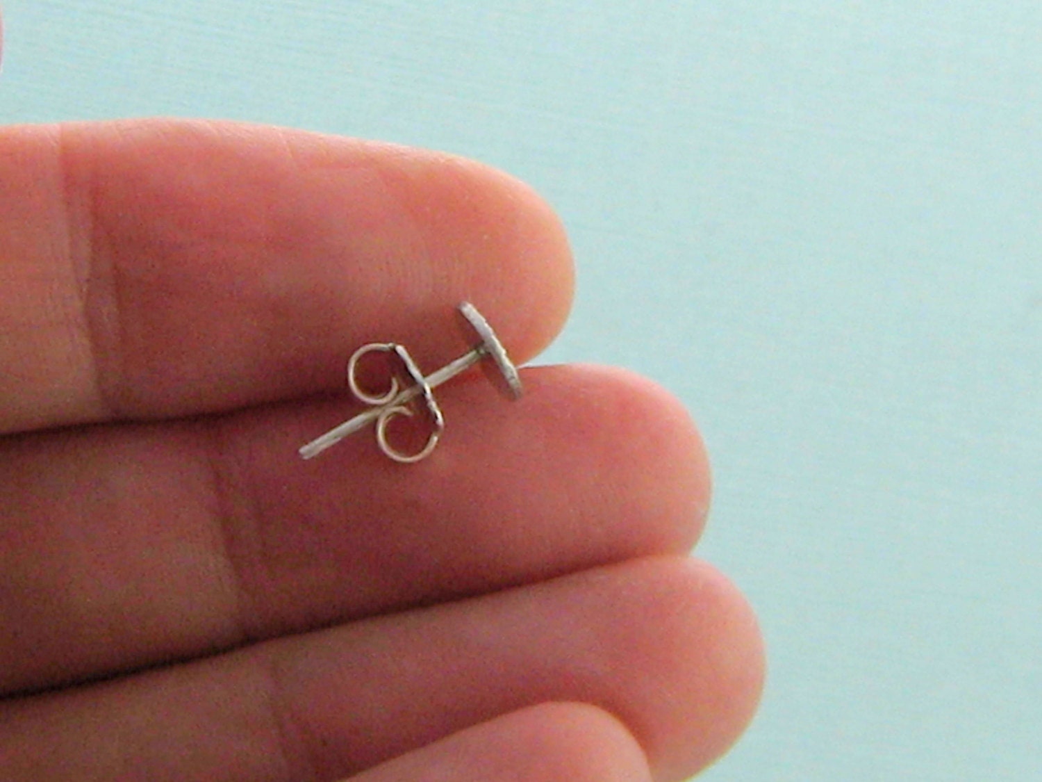 Silver Oxidised Ear Studs - Pink Glass Stone main image 0