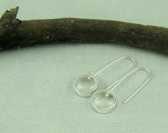 Small Sterling Silver Kinetic Hoop Earrings. Sterling Silver Pinned Circle Earrings. Silver Circle Earrings. Modern. Contemporary. Handmade.