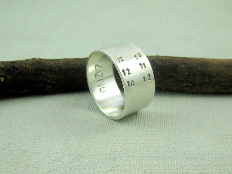 Personalised Date Ring. Hand Stamped Date Ring. Custom Ring Etsy