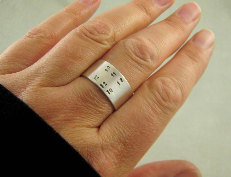Personalised Date Ring. Hand Stamped Date Ring. Custom Ring Etsy