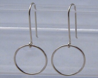 Sterling Silver Hoop Earrings.  Sterling Silver Hoops.  Simple Hoops.  Handmade Jewelry by ZaZing