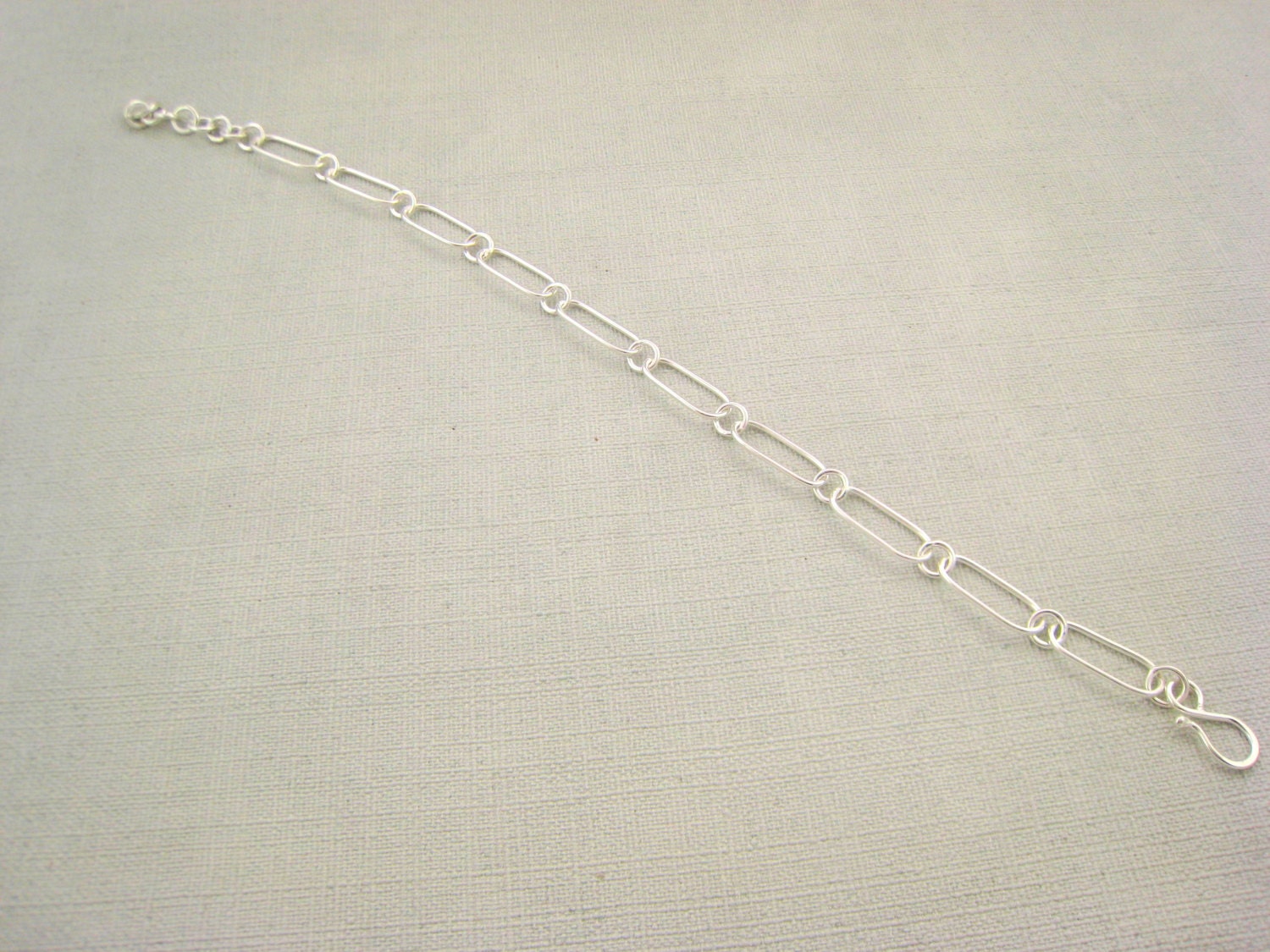 Sterling Silver Oval Link Bracelet Sterling Silver Handmade - Etsy