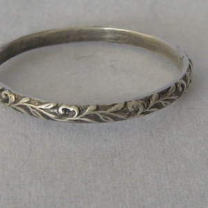 Sterling Silver Oxidised Posey Stacker Ring.  Sterling Silver Stacker Band.  Handcrafted Jewelry by ZaZing