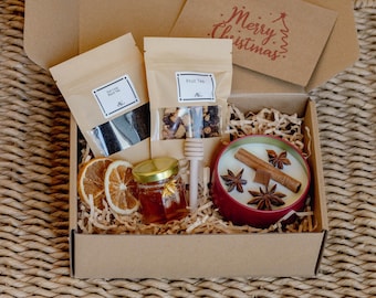 Candle, Tea & Honey Gift Set