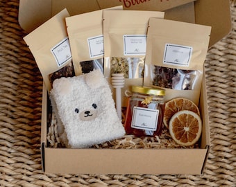 Hygge Gift Box: Cute Socks, Tea & Honey