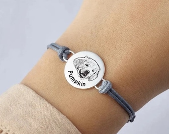 Personalized Photo Bracelet, Kids Pet Loss, Pet Memorial Jewelry, Pet Memorial Bracelet Custom Gift Pet Loss Gifts Photo Bracelet Pet Bridge