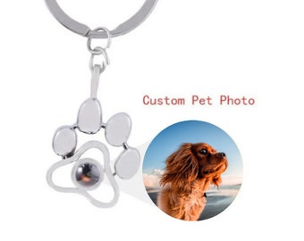 Photo Projection Keychain, Personalized Photo Keychain Pet Loss Keychain Pet Memorial Jewelry Custom Gift Pet Loss Gifts Photo Keychain