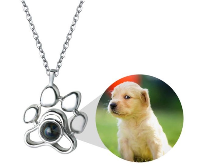 Pet Photo Necklace Personalized Dog Necklace Cat Picture Etsy