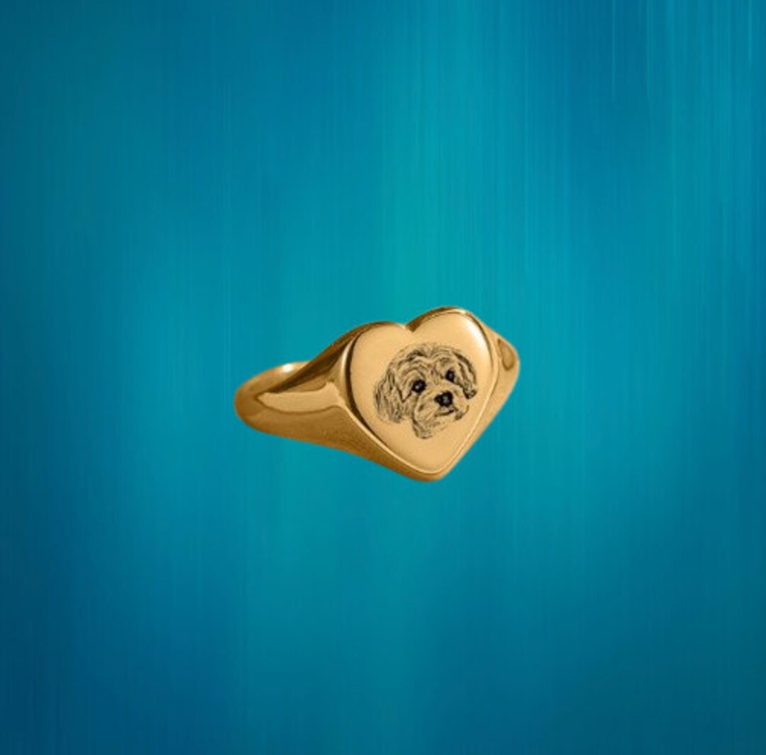Pet Portrait Ring, Custom Dog Ring, Ring With My Dog on It, Cat Ring