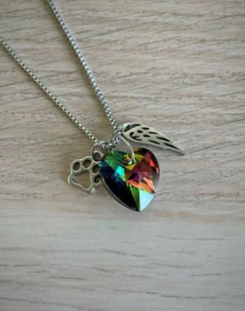 Rainbow Bridge Pet Loss Necklace custom Sympathy Gift pet | Etsy