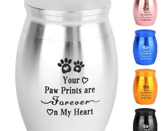 Cherished Memories Pet Cremation Urn - Your Paw Prints Are Forever in My Heart, Keepsake Urn Small, Rainbow Bridge